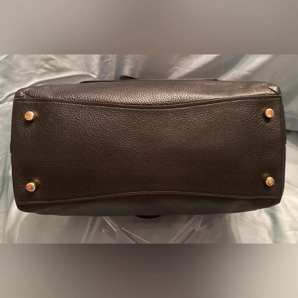 Coach Emma Black Pebbled Leather Satchel Bag - Picture 6 of 11